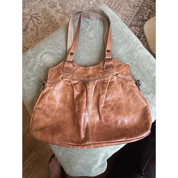 PATRICIA NASH Napoli Shoulder Bag Pleated Tan Leather Purse Hand Bag Preloved - Picture 4 of 16
